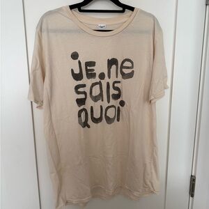 Clare V Cream Tee with Black Print